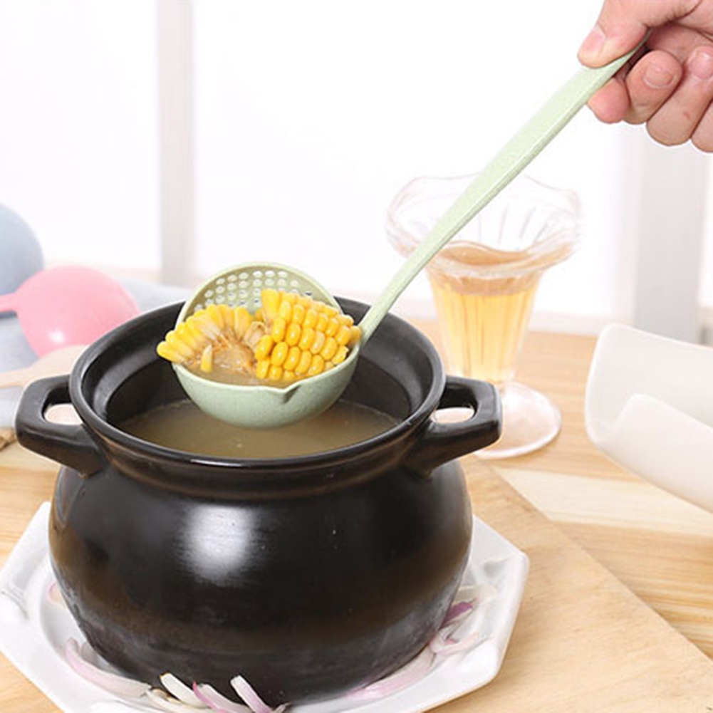 2in1 Sendok Sup / Bubur / Hot Pot Multifungsi Dengan Gagang Panjang