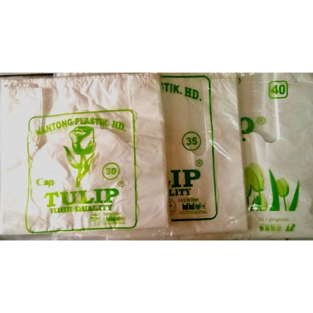 Kantong Kresek Putih HD merk Tulip uk. 40 Go Green
