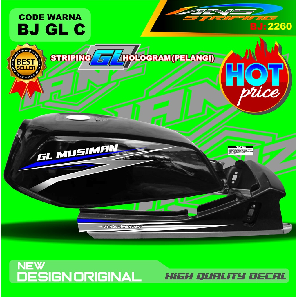 STRIPING CUSTOM GL PRO TERBARU / STIKER MOTOR GL TERMURAH / STRIPING MOTOR GL 100 / STIKER MOTOR