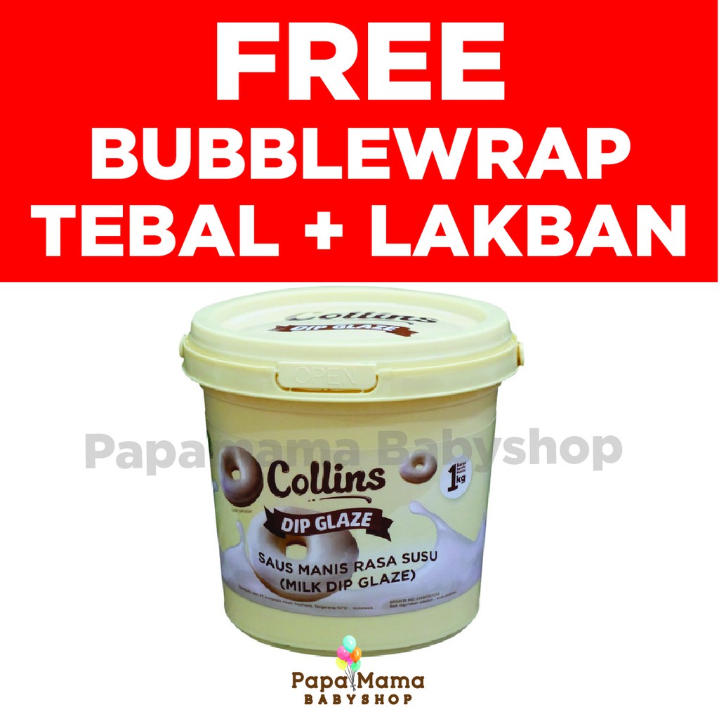 Collins Dip Glaze 1kg Strawberry, Tiramisu, Cappucino, Green Tea, Cheese, Chocolate - Selai Topping Donat Bolu Kue Coolins Colins