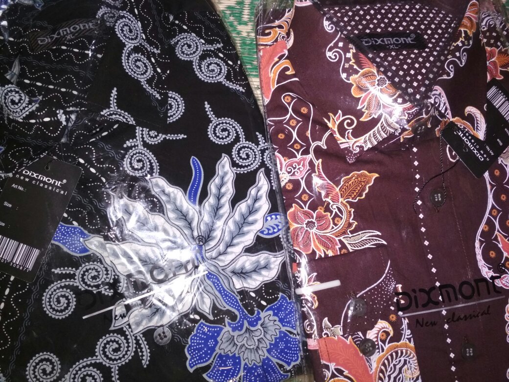 Kemeja Batik Pria Lengan Panjang Bl40 Katun Motif Modern Dixmont Semi Slimfit Premium