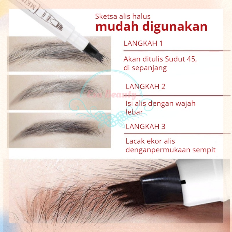 COCO MAMA 4 Tips Pensil Alis Long Lasting Anti Air Eyebrow Pencil Tarik Benang Eyebrow Waterproof Untuk Sulam Cetakan Alis