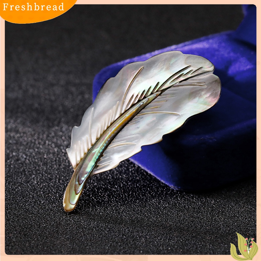 [ TERLARIS]Fashion Women Feather Shaped Brooch Pin Lapel Collar Scarf Badge Clothes Jewelry