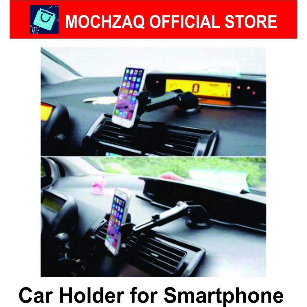 Car Holder For Smartphone With Suction Cup T003 Black Taffware Shopee Indonesia