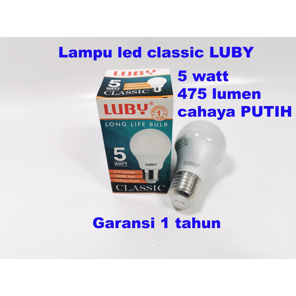 Luby Classic Lampu Bohlam Led 5 Watt Cahaya Putih Lampu Ruangan Original