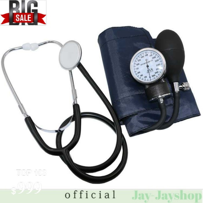 ANEROID Sphygmomanometer Set Stetoskop &amp; Pengukur Tekanan Darah - 0197