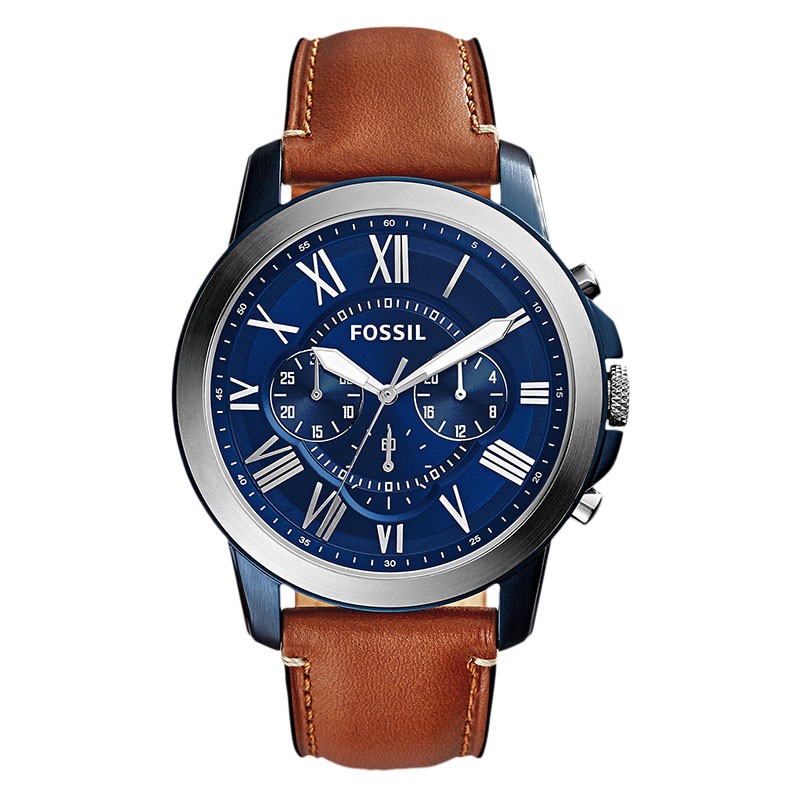fossil fs5151 grant chronograph leather watch