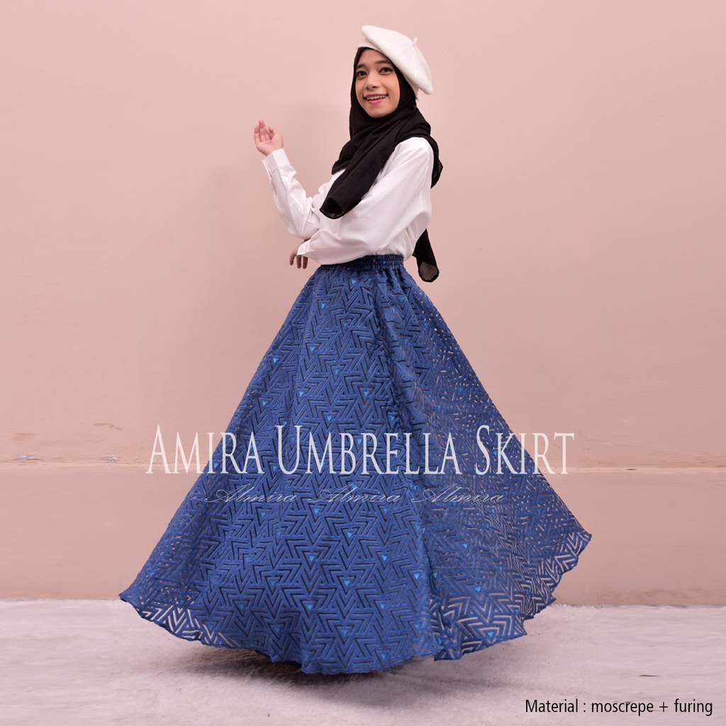 Rok Panjang Wanita Payung Lebar Amira Umbrella Skirt Rok Pesta Kondangan