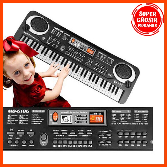 Piano Digital Electronic Keyboard 61 Keys Alat Musik Mainan Anak