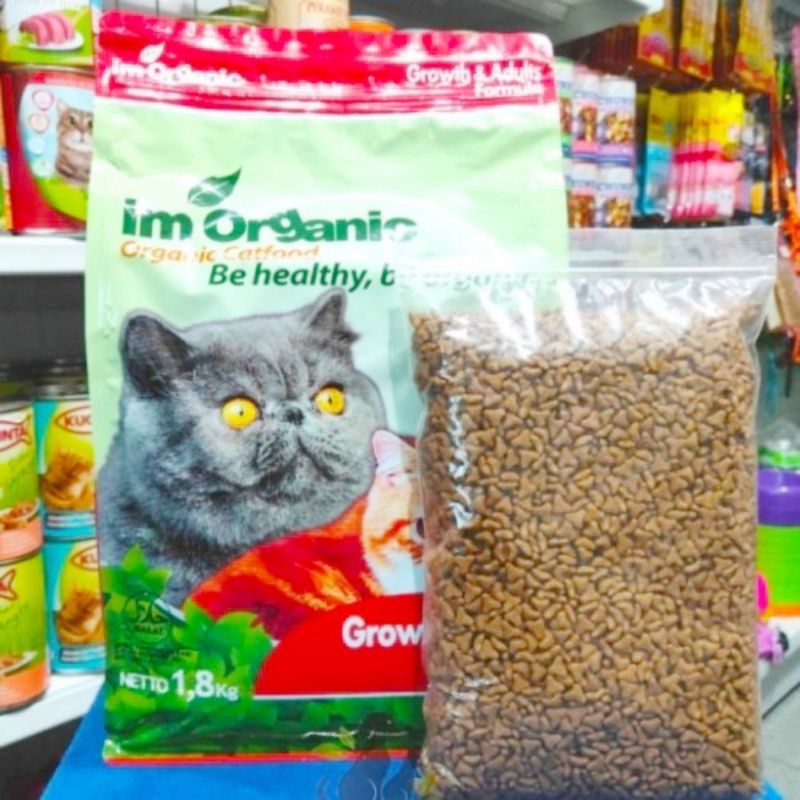 IM ORGANIC GROWT&amp; ADULT 1KG REPACK- MAKANAN KUCING