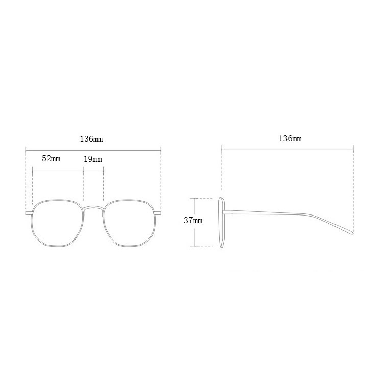 (YUZHU) Kacamata Frame Oversize Gaya Barat Untuk Pria / Wanita