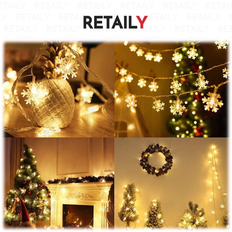 Retaily Tumblr Snow Lampu Tumblr Snowflake OPP Lampu Dekorasi Salju Natal