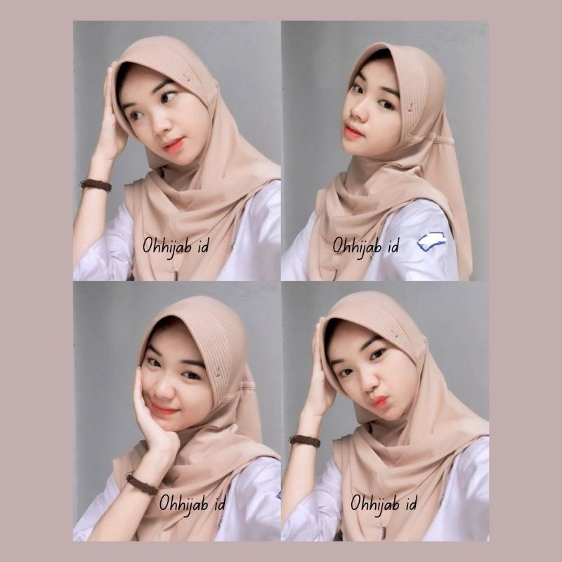 Bergo Hamidah Serut/ Bergo Jersey serut menutup dada / Hijab instan jersey