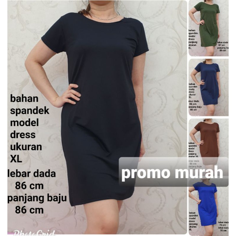 promo!!! spandek dress tunik XL tgn pendek dewasa