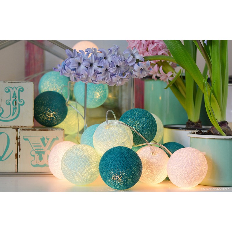 Cotton Ball Light LED  Blue Tone Lampu  Gantung Hias 