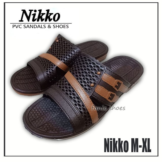 Nikko 8128 M-XL 38-43 Sandal Selop Coklat M-XL / Sandal Karet PVC Laki Murah