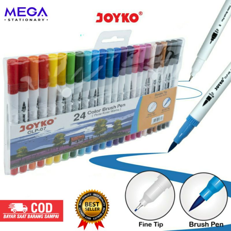 

Color Brush Pen Pena Kuas Warna Joyko CLP-07 24 Warna Color - Spidol Brush pen Joyko 24 warna CLP 07