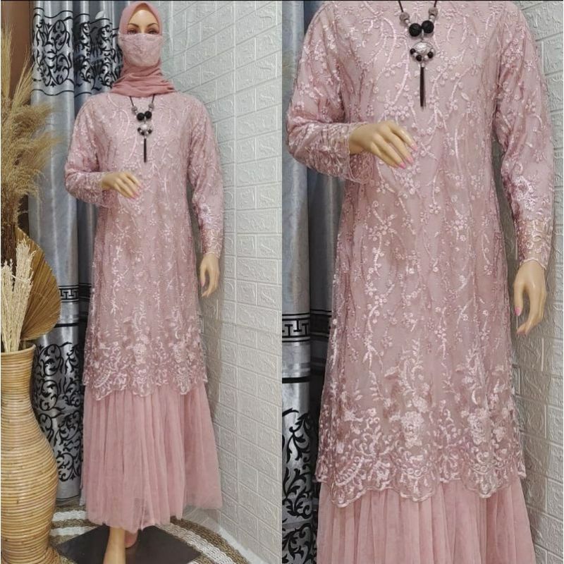 GAMIS TINGKAT DRESS KEBAYA GAMIS TILLE BORDIR KEBAYA GAMIS MODERN GAMIS JUMBO