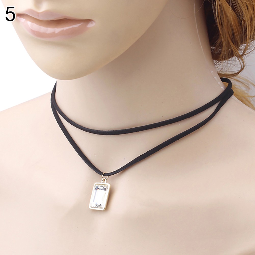 OneWorld@ Pendant Double Layers Chain Choker Short Necklace