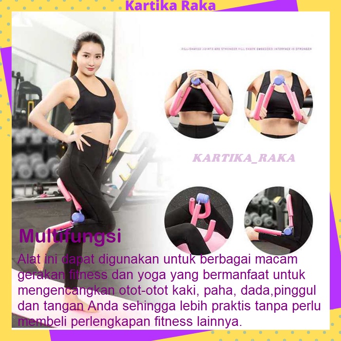 KR Alat Fitness Otot Kaki Paha Tangan Lengan J Shaper Alat Bentuk Tubuh Yoga Multifungsi Perlengkapan Gym Rumah Cewek