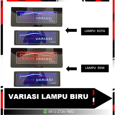 TEMPAT PLAT KHUSUS ALL NEW INNOVA + LAMPU (BIRU &amp; PUTIH)