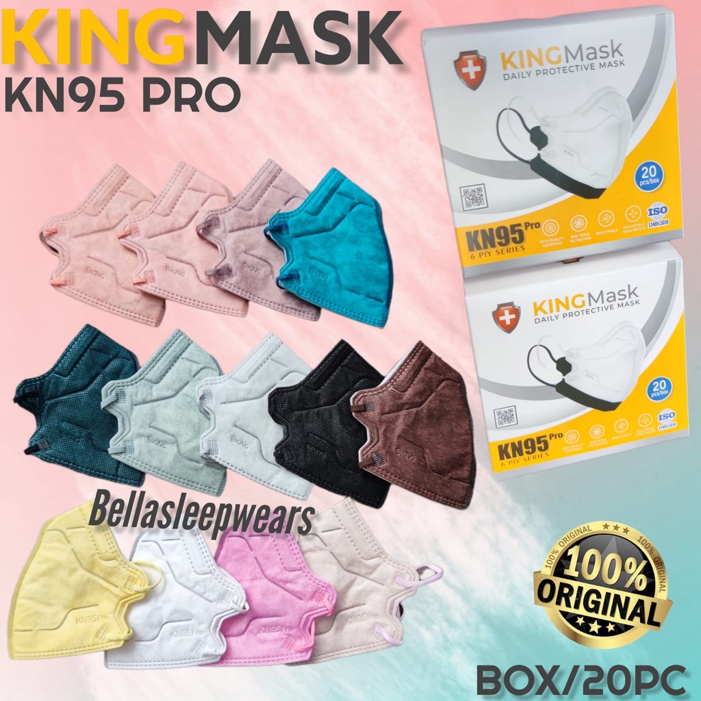 6PLY KN95 PRO KING MASK BOX ISI 20 - MASKER KN95 PRO 6 LAPISAN KOREA KING MASK KEMENKES  ORIGINAL