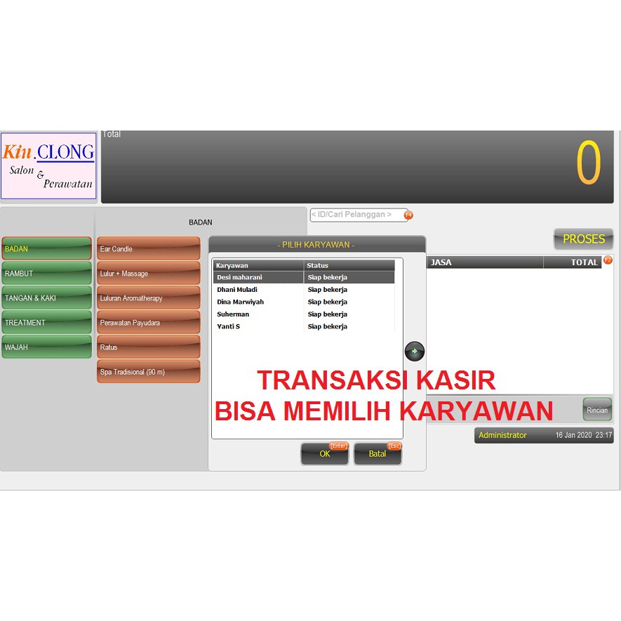 PAKET POS ALAT KASIR PRINTER THERMAL BARCODE SCAN BONUS SOFTWARE SALON SPA KLINIK