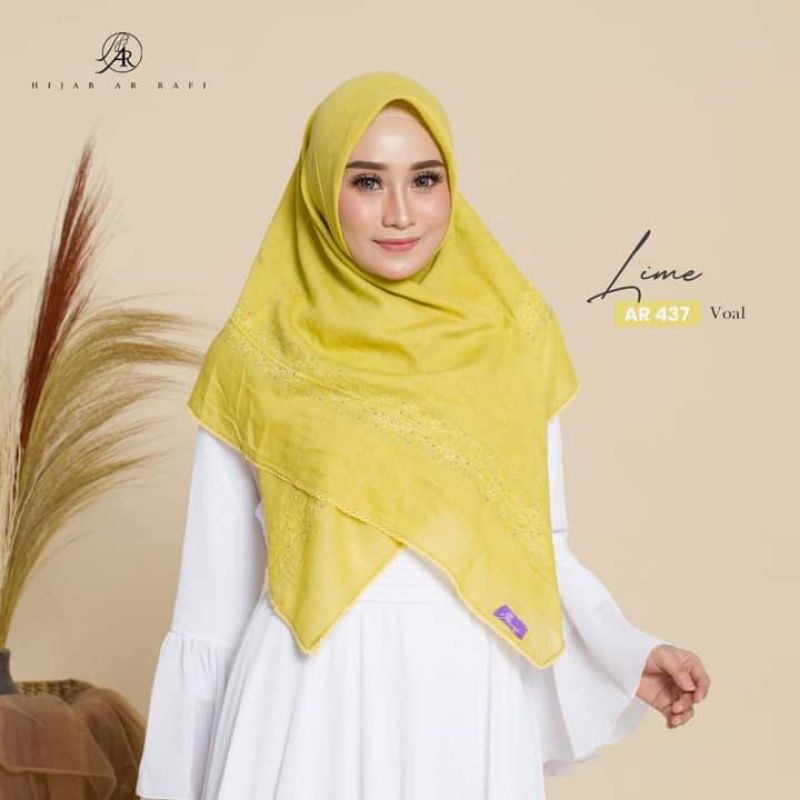 Jilbab Hijab Kerudung Bergo Khimar Segiempat Voal Terbaru 2021 kode Ar 437 by Arrafi Zoya Elzatta