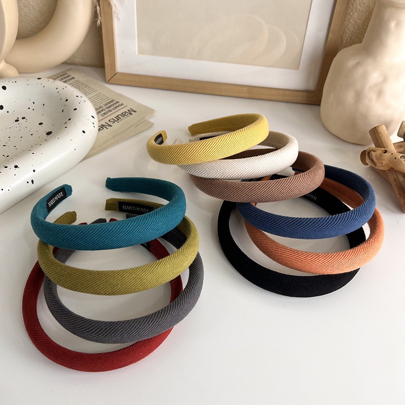BANDO KAIN WARNA POLOS LEMBUT SOLID PADDED HEADBAND CLOUD BANDANA KOREA RAMBUT HAIR BAND TERANG SOFT KOREAN