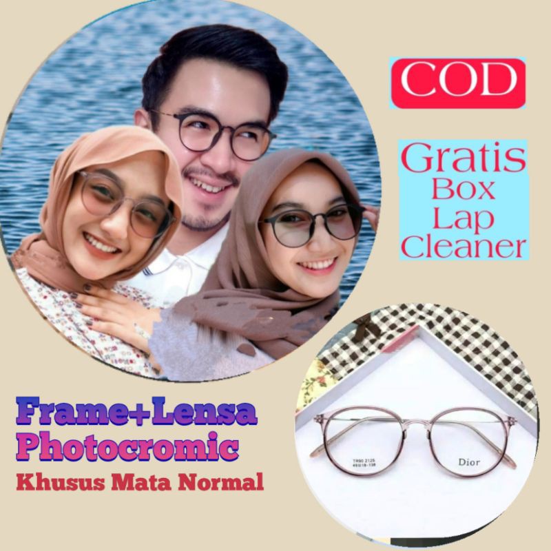 Kacamata photocromic normal cewek cowok frame 2125