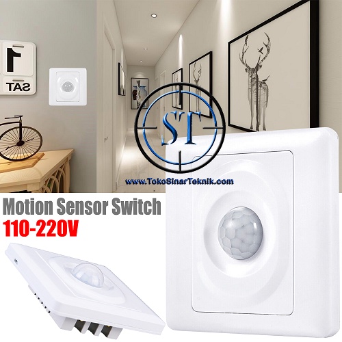 Saklar Dinding Sensor Gerak PIR Adjustable Switch Lampu Kipas Otomatis Infra gerakan Sensor Infrared Automatic Smart Home