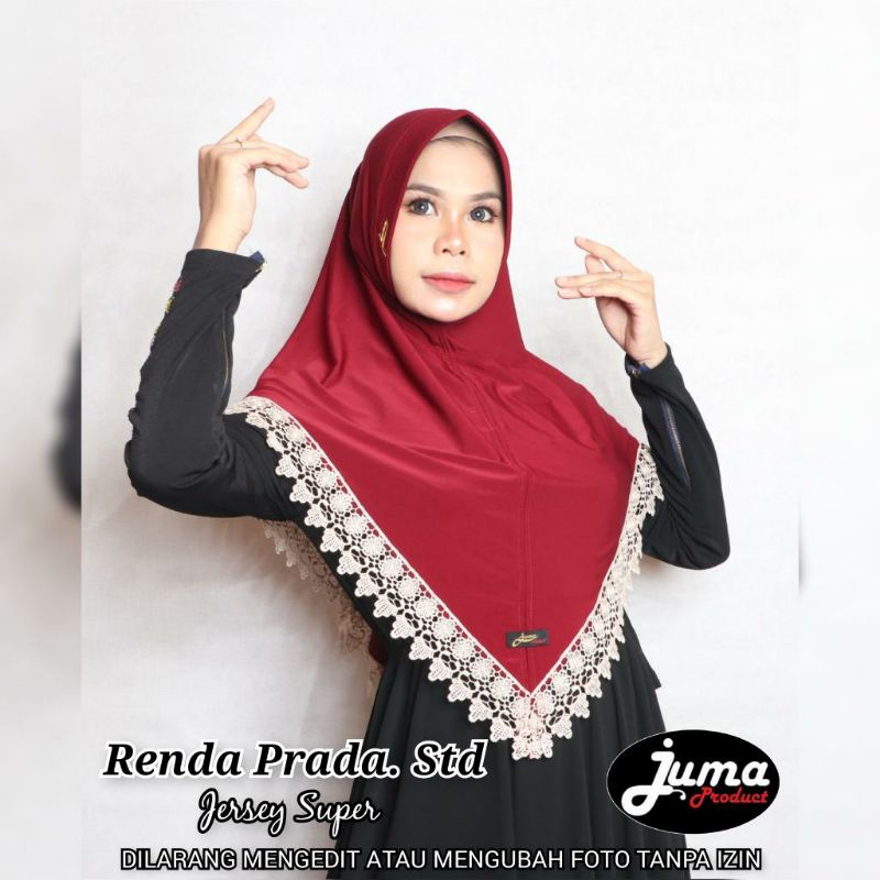 Jilbab Renda Prada ori Juma | Kerudung Renda