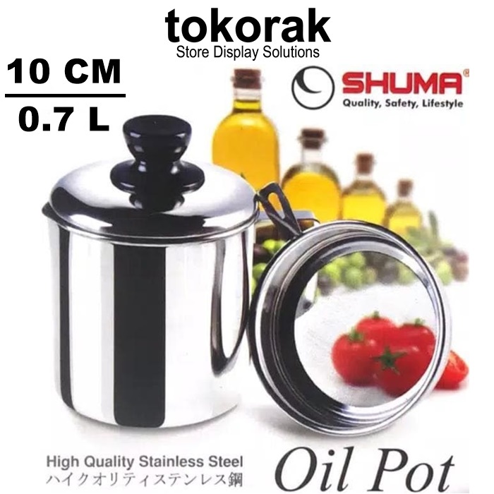 OILPOT TEMPAT PENYARING MINYAK 1100 700 ML SHUMA OIL POT STAINLESS