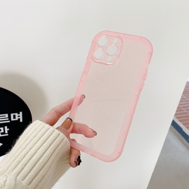 Soft case Silikon Transparan Warna Kontras Cover Iphone 13 pro pax 12 11 Xr Xs Max