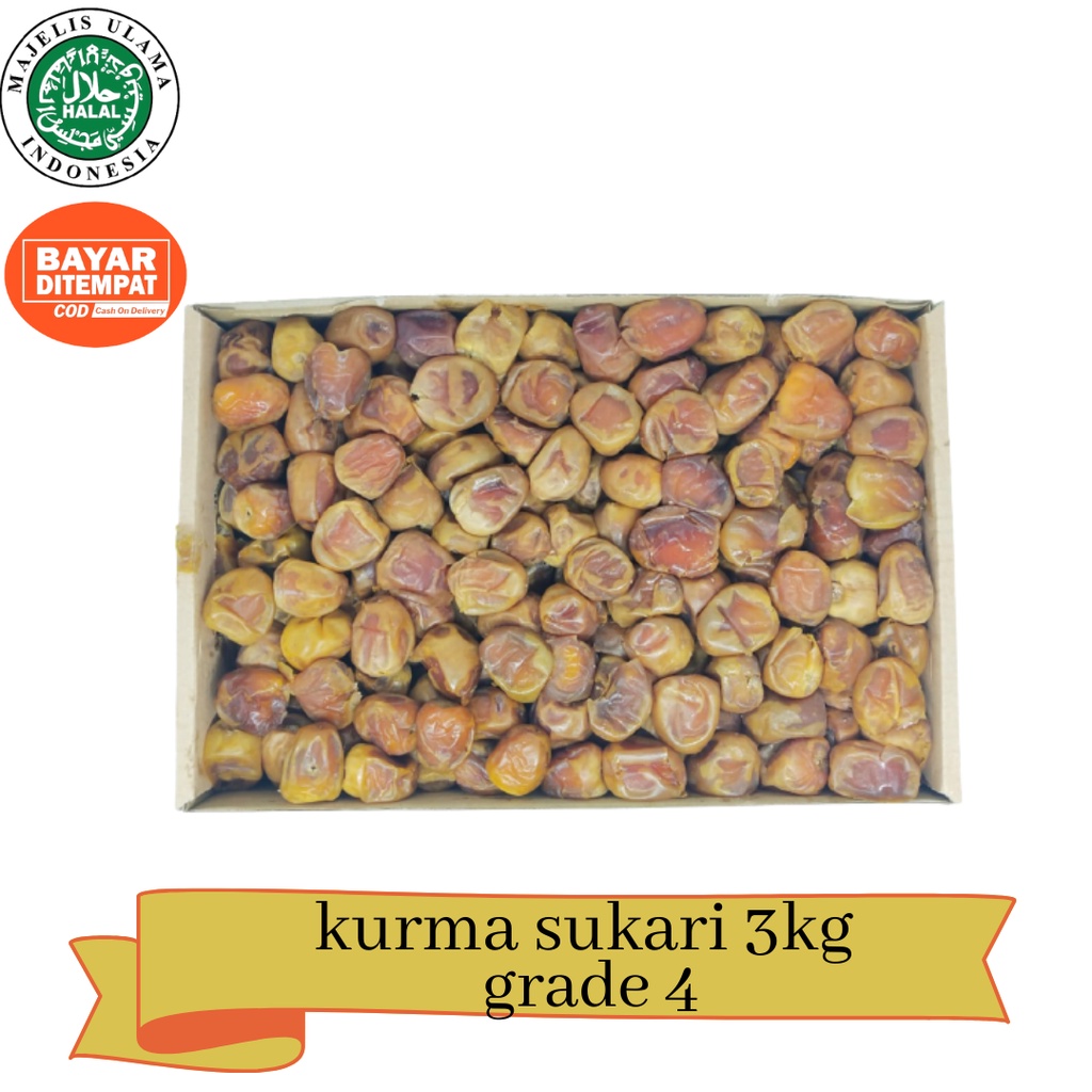 

Kurma Sukari 3kg Premium Beauticarerasayu / 100% Originall Kurma SUKARI Basah / Sukkari Premium / Oleh Oleh Haji dan Umroh