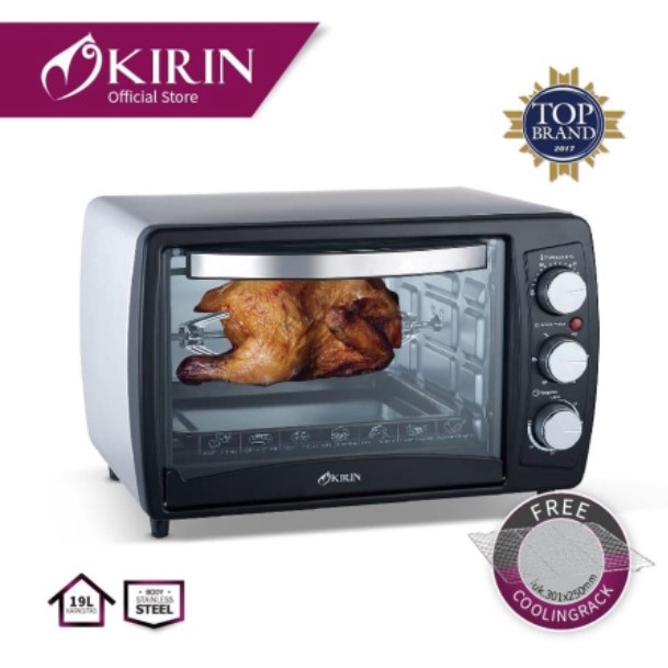 KIRIN Oven Listrik 19 Liter Rotisserie Stainless KBO-190RA KBO 190RA