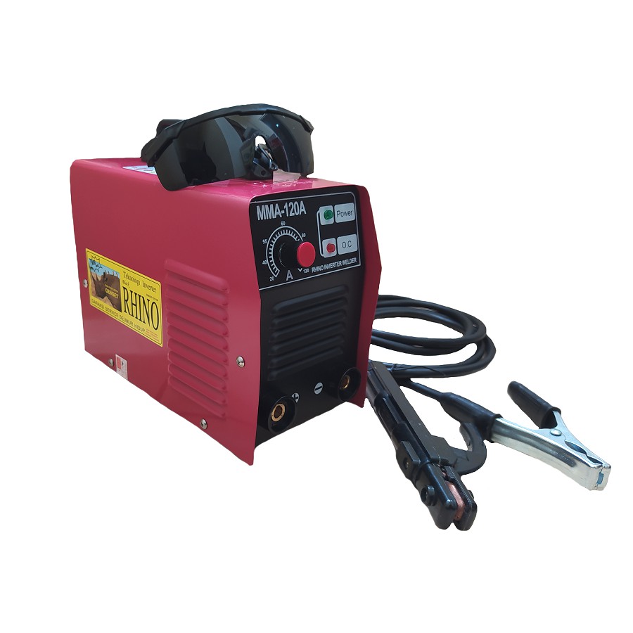 RHINO Mesin Las Listrik 900watt 900 Watt MERAH Trafo Las Inverter 120A 900W Travo Las 900Watt Watt / Travo Las Inverter Merah MMA 120A