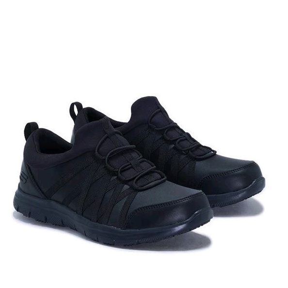 Skechers Work Relaxed Fit Ghenter Women's Slip On Shoes - Black Original