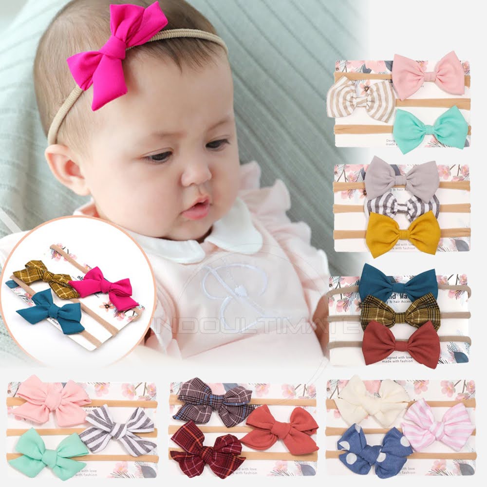 3in1 Hiasan Kepala Bayi TY-33 Pita Kepala Hiasan Rambut Pita Rambut Bayi Bando Anak Baby Headband
