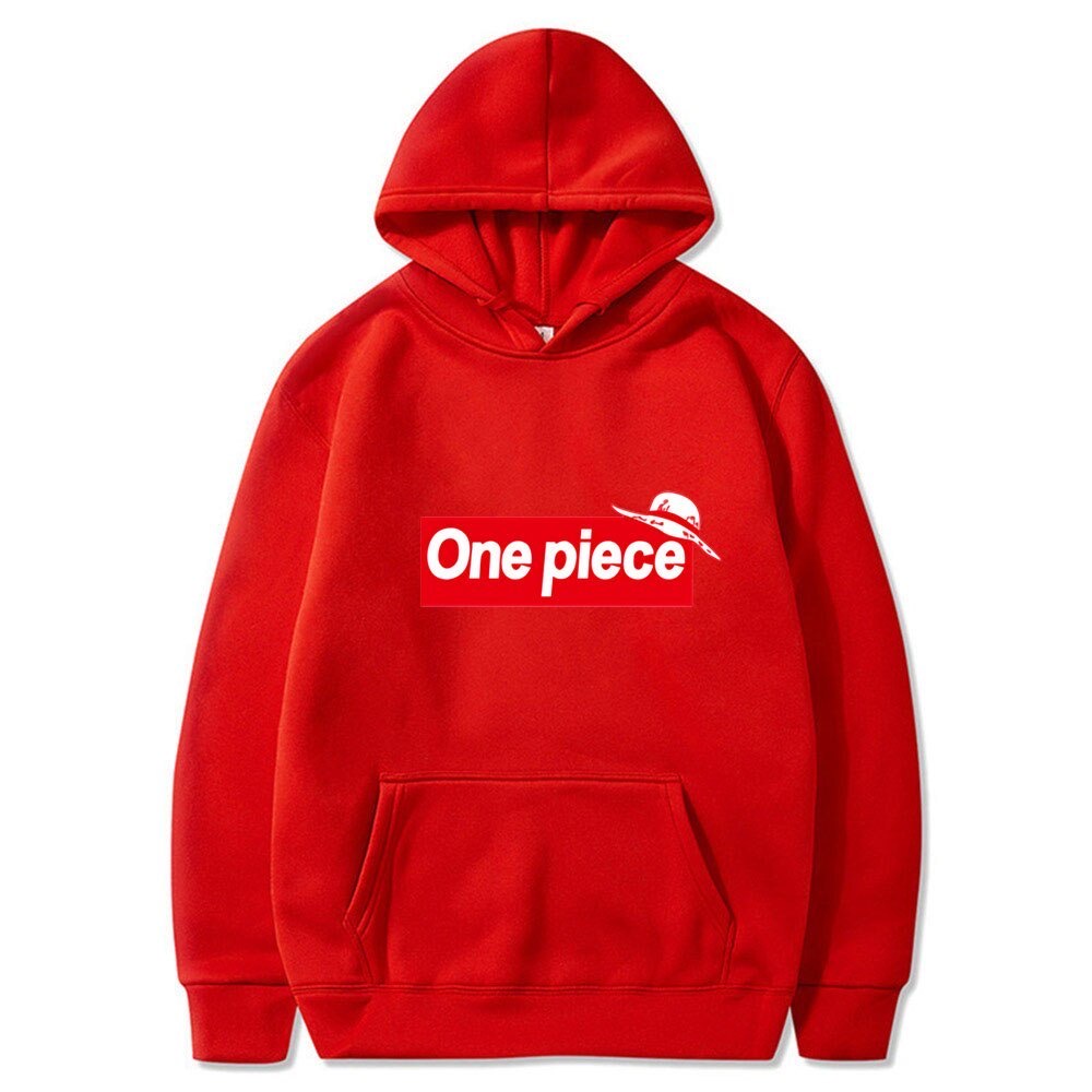 One Piece Topi Jerami Anime Jumper Hoodie II Sweater Hoodie Anime II Sweter Oblong Topi II SIZE M - XL ( Pria &amp; Wanita / Anak &amp; Dewasa )