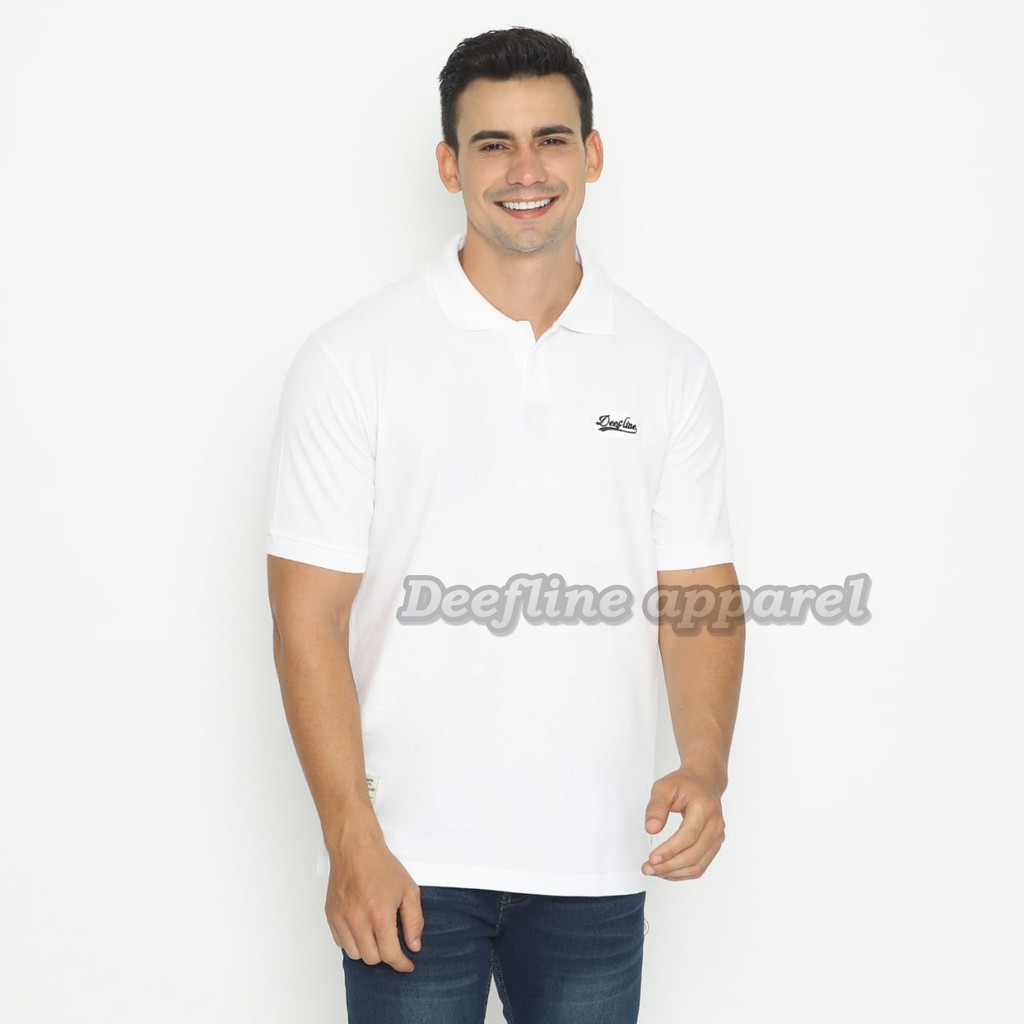 DEEFLINE Kaos kerah pria - polo shirt pria -  kaos katun putih - kaos kerah wangki terbaru