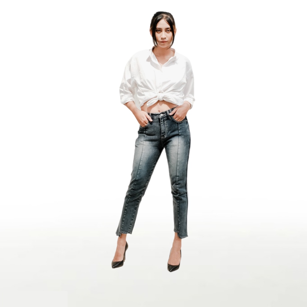 Bunbe - Highwaist Boyfriend Jeans Frontline Megan Fox