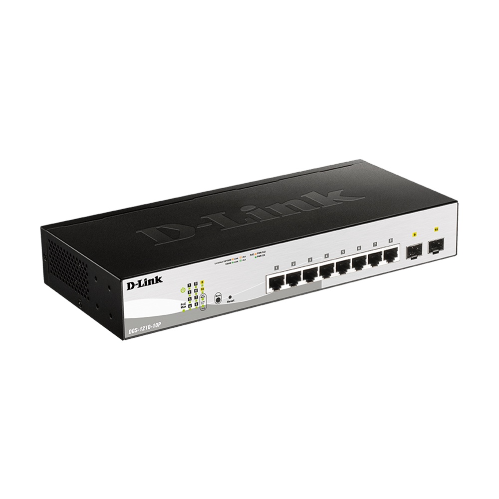 Switch D-LINK DGS-1210-10P 8PoE+2SFP Gigabit 65W Managed - DGS1210 10P