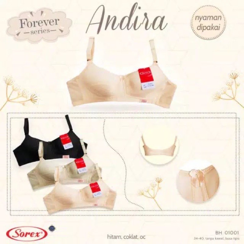 BH Sorex 01001 Sport Bra / Bh Sorex Busa Tipis Tanpa Kawat Kait 2 Andira | Bwr