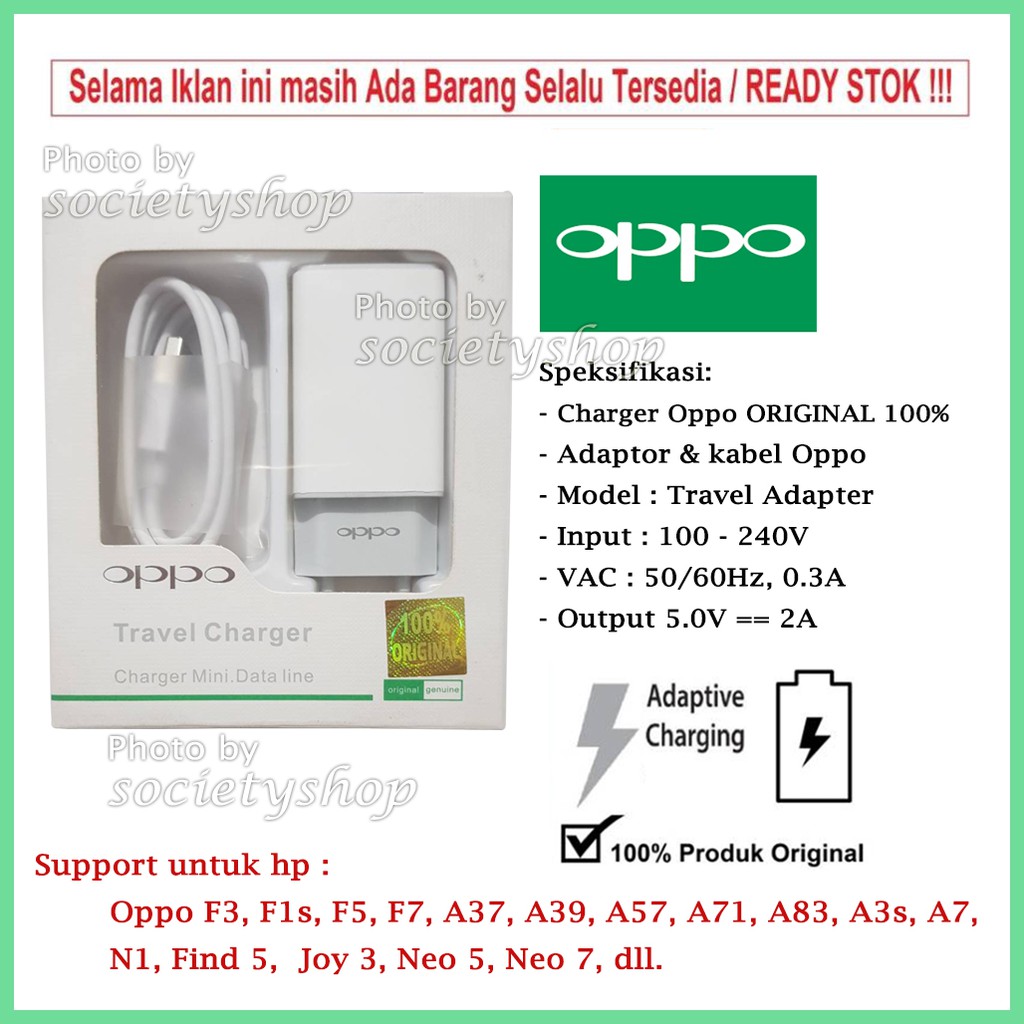 ORIGINAL Charger Oppo 2A - Casan Carger Hp Fast Chasan N1 R1  R7 LITE A31 A37 A39 A71 A3S R9 R11 A7