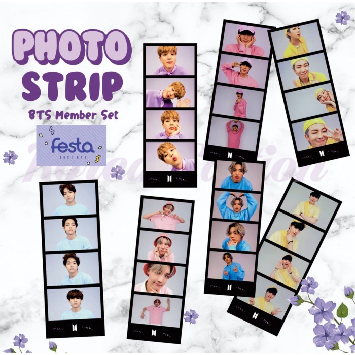 Promo Vu088 Photostrip Bts Festa 2021 Member Set Jungkook Jimin Taehyung Sug Terlaris