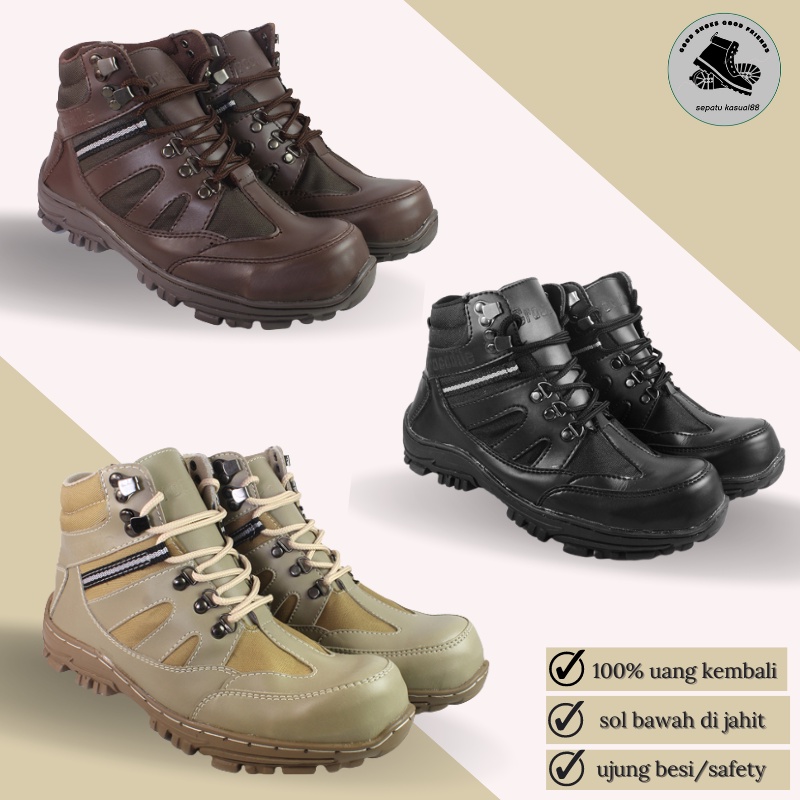 Sepatu Boots pria Armor Sepatu Safety Outdor Turing Hiking Bikers 100% Garansi
