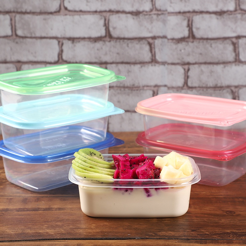 1Pc Disposable Food Packaging Box / Transparent Plastic Takeaway Food Bowl With Lid