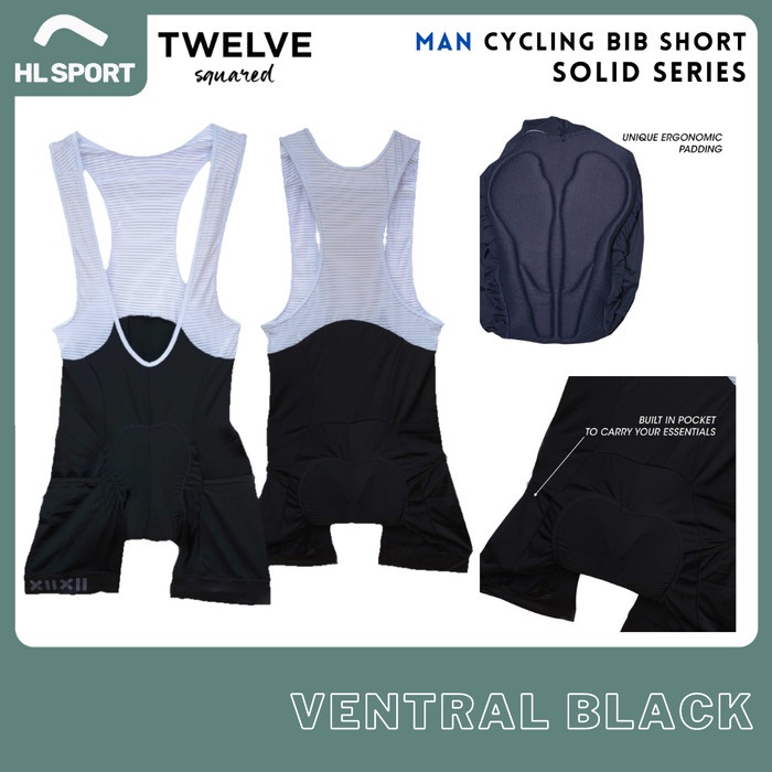 Twelve Squared Cycling Bib Shorts Solid Series - MAN