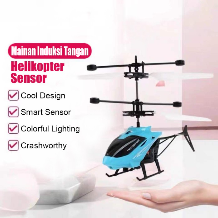 Mainan Pesawat / Mainan Pesawat Terbang / Mainan Helikopter Sensor / Mainan Helikopter Anak / Mainan Pesawat Anak / Mainan Pesawat Anak dengan infrared/ Sensor Tangan Flying Helikopter